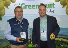 Dan Acevedo and Kraig Loomis with GreenFruit Avocados proudly show avocados and avocado squeezies.